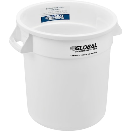 GLOBAL INDUSTRIAL Round White, Plastic 240456WH